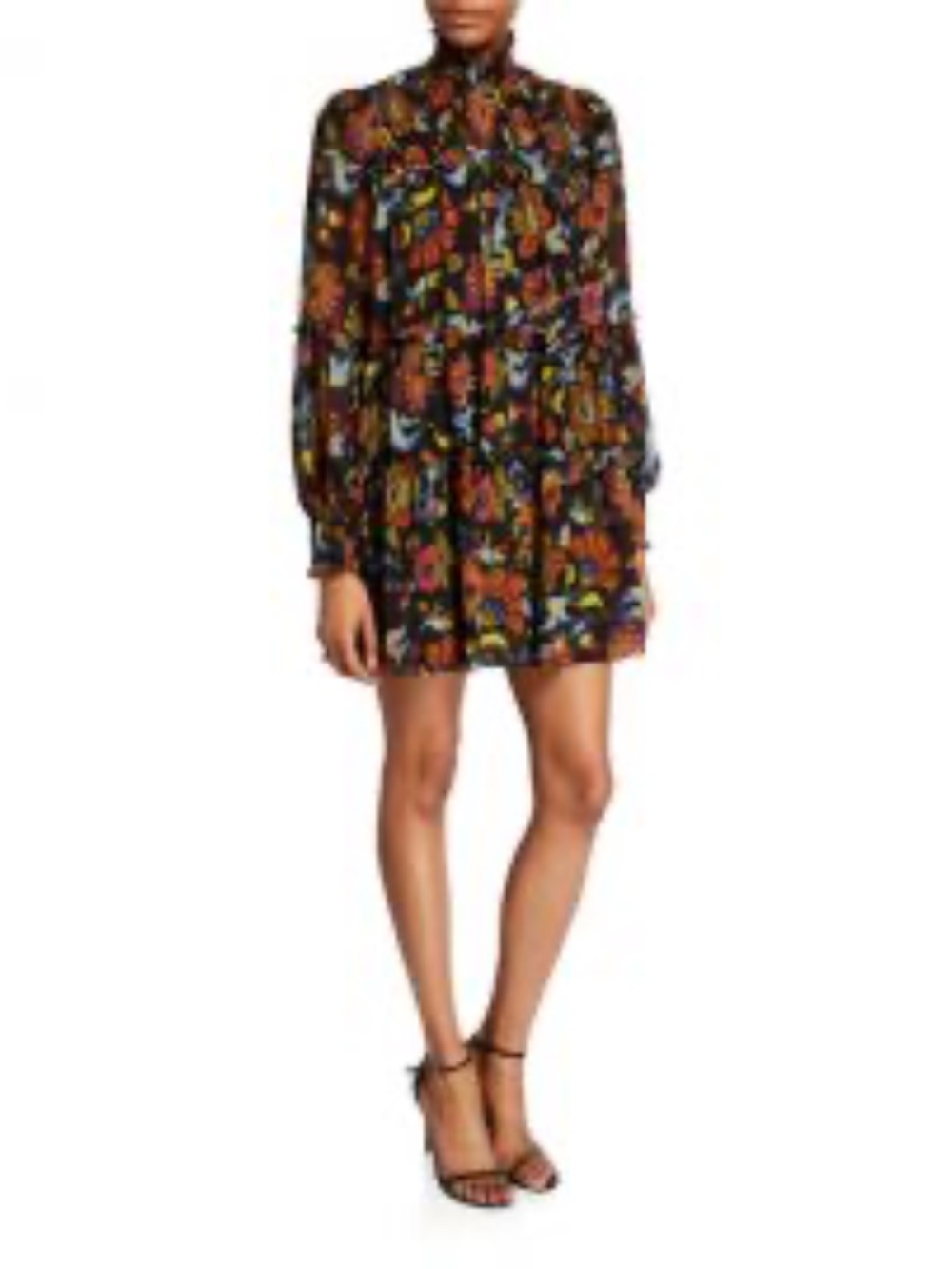 Cinq a Sept Rika Floral Long Sleeve Minidress - size 0 - Picture 4 of 7